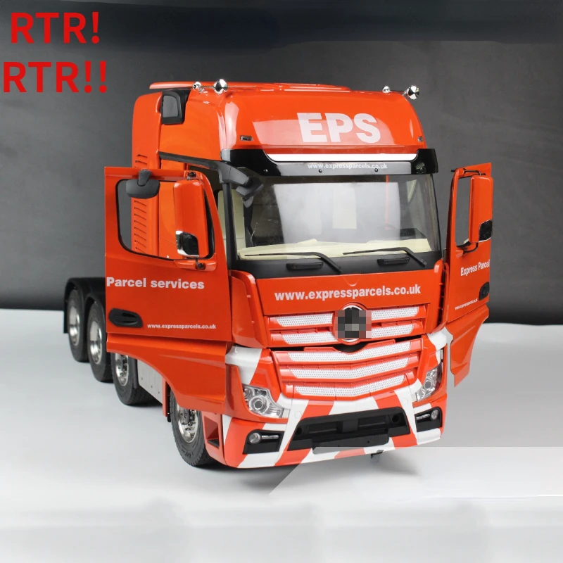 Tamiya 1/14 8X8 Rc Heavy Duty Trailer Rtr Verniciato Awd Con Luci E Sistema Audio Tow Truck Model Toy