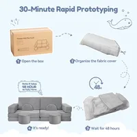 14pcs Modular Kids Play Couch, Child Sectional Sofa Toddler Couch Kids Sofa for Bedroom Playroom Furniture 3