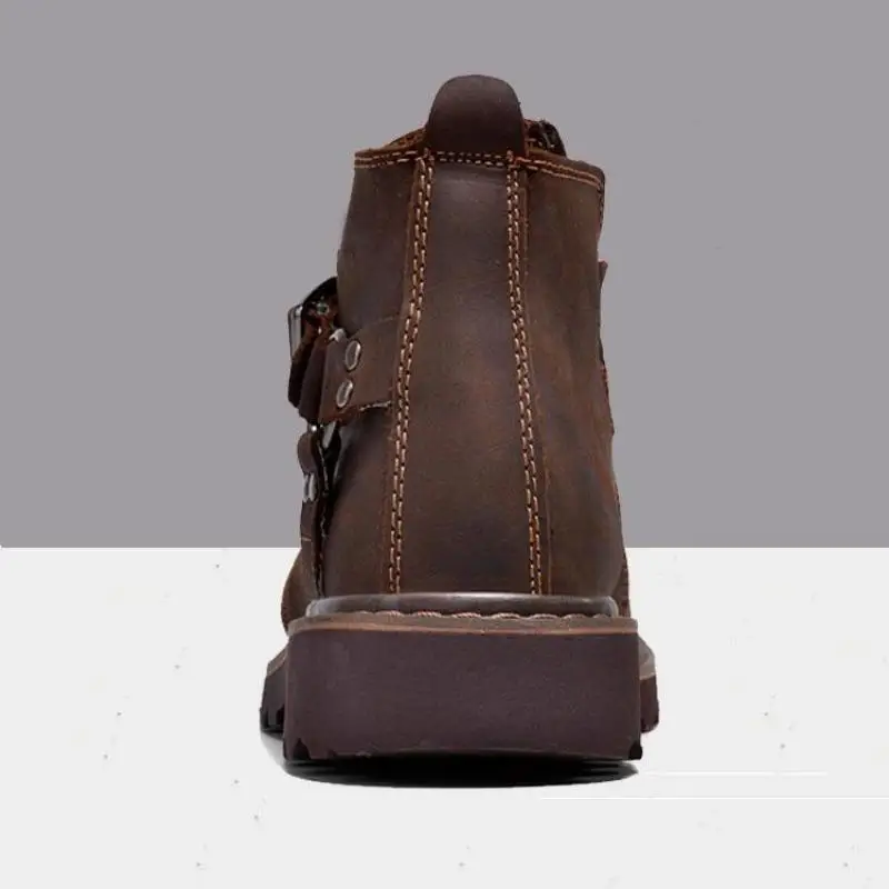 Man Fashion Leather Boots Très Belle Qualite Waterproof Riding Motorcyclist Boots Casual Sport Western Retro Cowboy Boots for Me