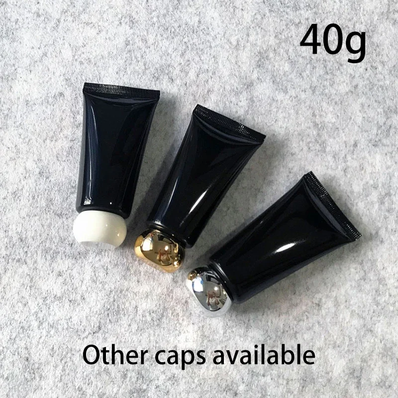 

40ml Black Plastic Cream Soft Bottle 40g Squeeze Tube Makeup Lotion Concealer Foundation Shampoo Toothpaste Refillable Container