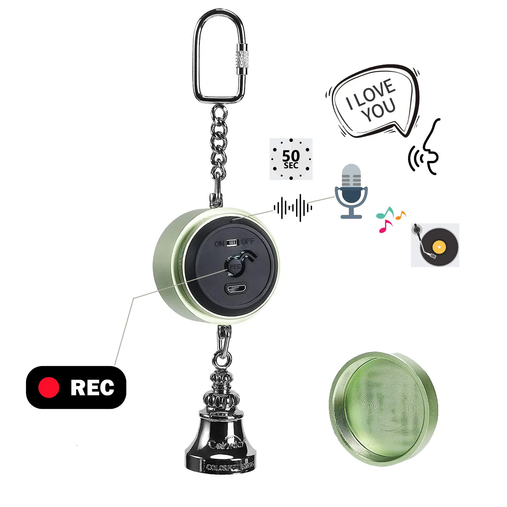 Parrot Toys to Teaching Training Bird Talking Coach Interactive Recording Playback Retell Electronic Voice Chewing Tearing  Bell 2