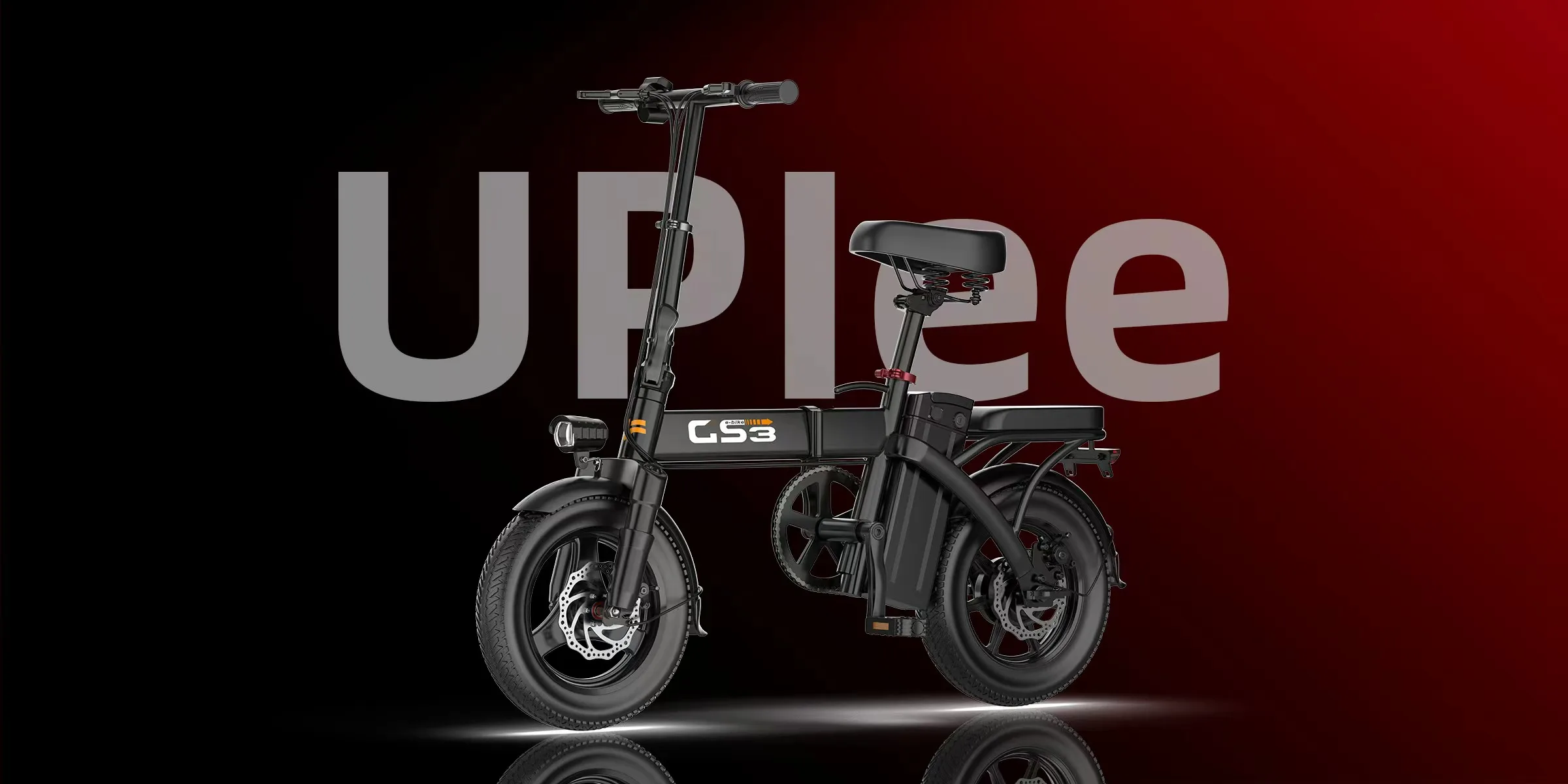 kompaktný elektrický bicykel z predného pohľadu
