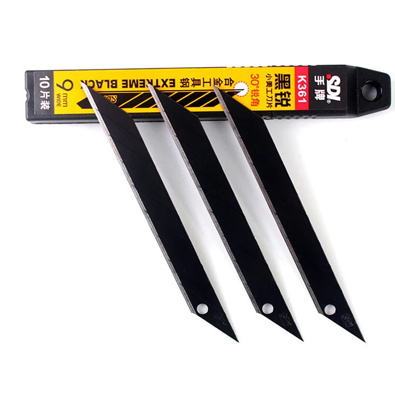 SDI 9mm small art blade 30 degree sharp Angle black blade automotive wear-resistant film engraving K361 utility knife utility knife carving knife cutting knife art knife