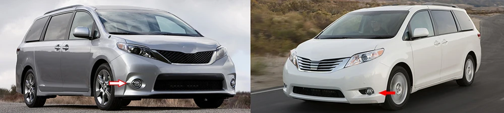 2 PCs LED Angel Eye DRL Anti Fog Light with Lens Headlight Left & Right for Toyota Sienna 2011 2012 2013 2014 2015 2016 2017 detail image 2