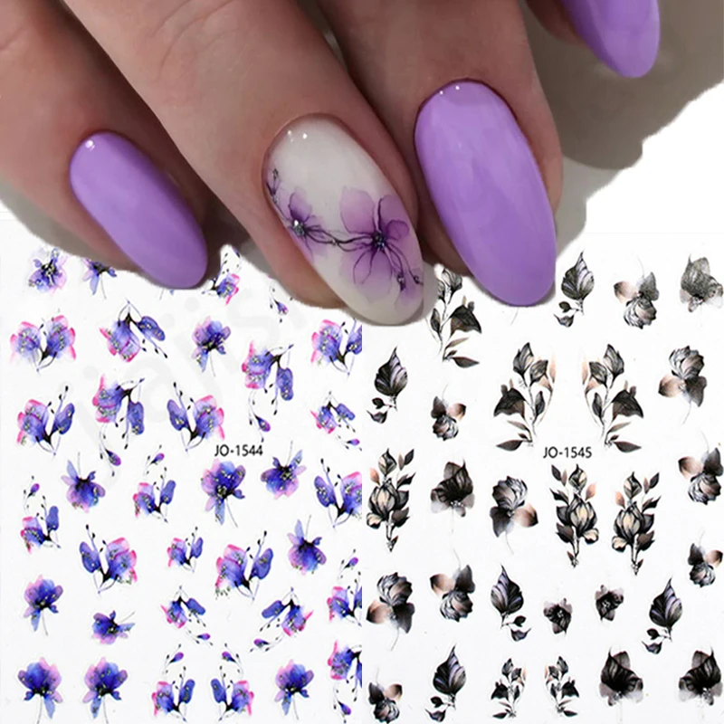 

Наклейка для ногтей весенне-летние линии цветок листья бабочка чернила для ногтей Геометрические линии для слайдера украшение для ногтевого дизайна дизайн маникюра