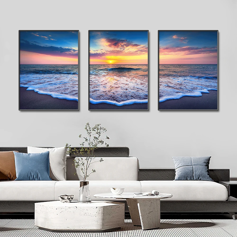 3PcsNatureLandscapeSunsetWallArtPosterPrintsPicturesSunrise