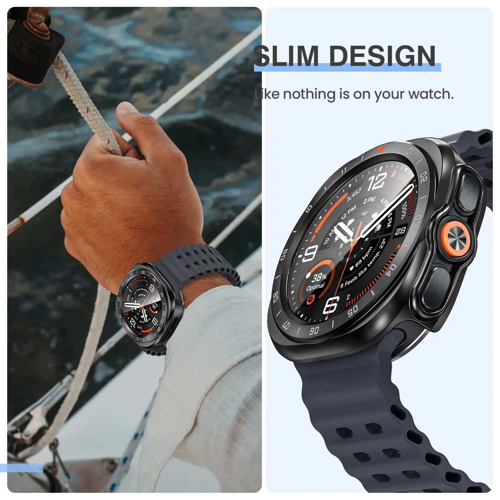 Premium Tempered Glass + PC Protective Case for Smartwatch - Ultra Durable Bumper Cover