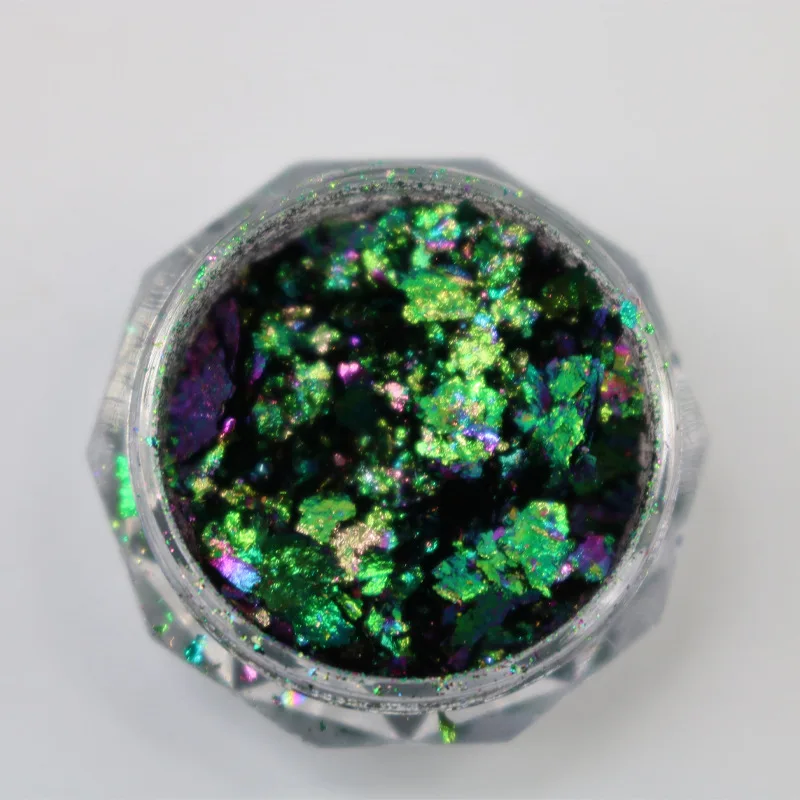 12 Farben Chamäleon Unregelmäßige Glitzerflocken Ultradünne Brokatwolke Yuki Nagelfolienflocken Net1-2g*12 Maniküre Chamäleon Pulver – Detail 20