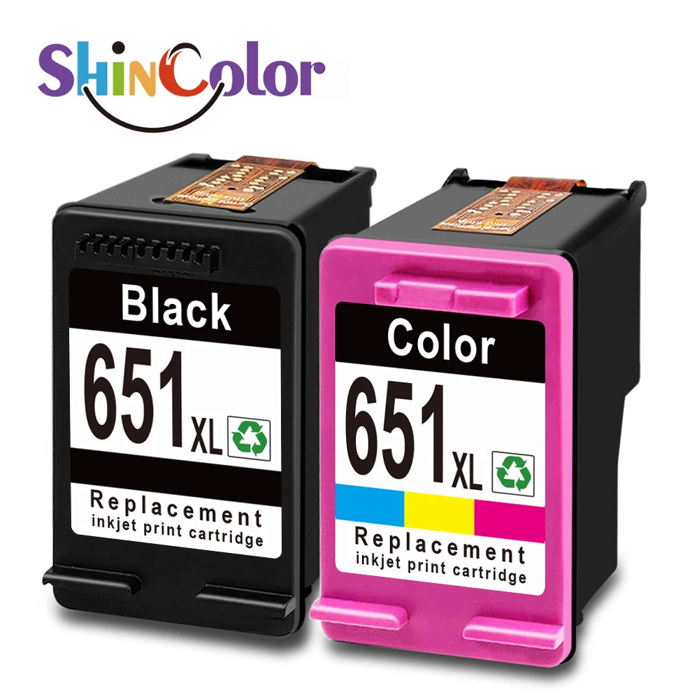 ShinColor cartouche hp 651 Ink Cartridge Replacement OfficeJet 202/202c/252/252c Deskjet Ink Advantage 5575/5645