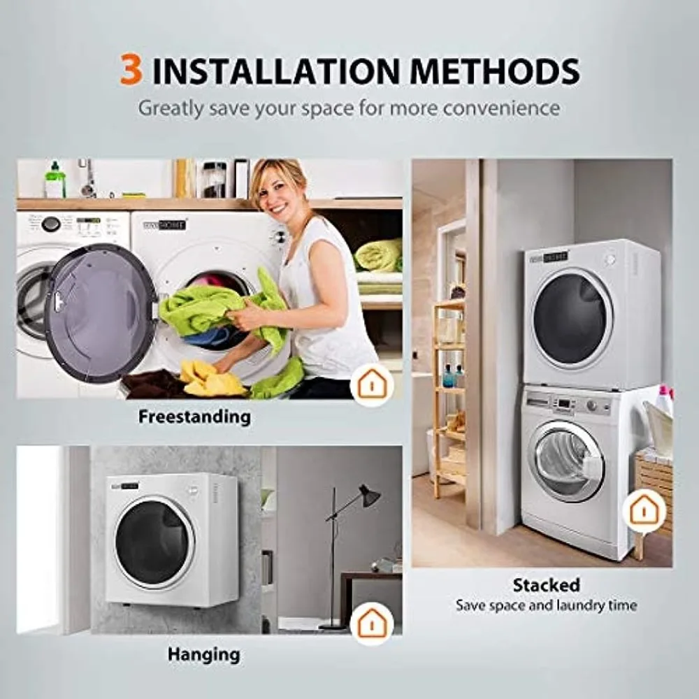 VIVOHOME 110V 1500W Electric Compact Portable Clothes Laundry Dryer Machine for Apartment 3.5 cu.ft 13lbs 3