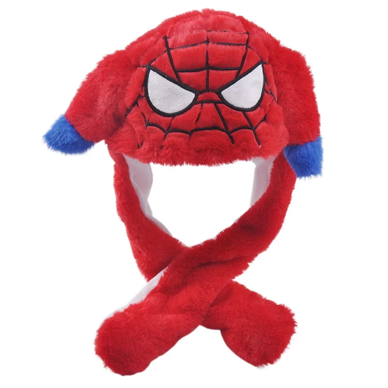 2024 nowe Anime Cosplay Spider-Man uroczy świecący niedźwiedź króliczek czapka ruchoma skacząca czapka Preppy zabawna zabawka prezent pluszowa czapka Anime