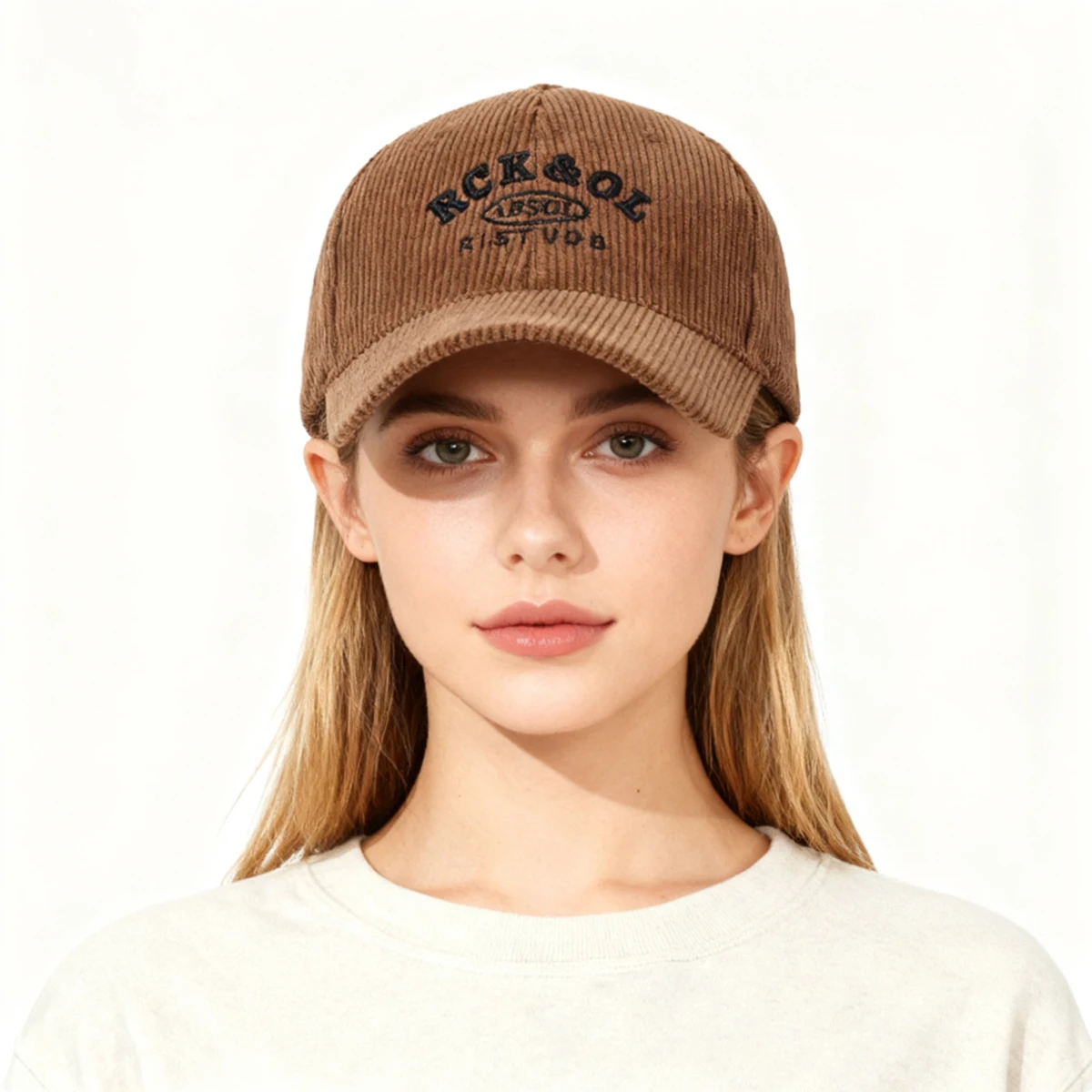Corduroy Hat for Women, Autumn and Winter, Double-Layered, Thickened, High-End Hard-Brimmed Baseball Cap for Hiking, Face-Slimming Duckbill Cap for Men