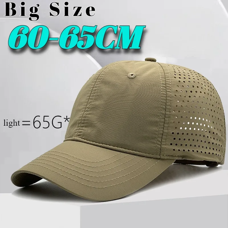 Baseball Cap Men Outdoors Sport Summer Oversize Light Mesh Breathable Snapback Trucker Cap 65cm