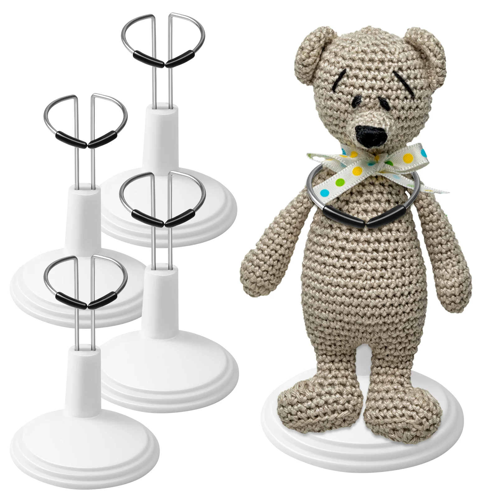 Creative Stands Support Portable Bear Stand Fashion Dolls Storage Rack for Home White 10cm 30cm dress mini dresses display stand clothes form model holder mini support sewing stands gown racks bracket rack hangers