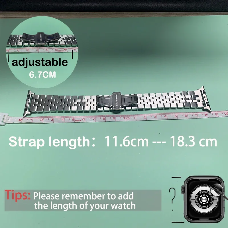 Premium Steel Strap for Apple Watch - Elegant Metal Replacement Bracelet