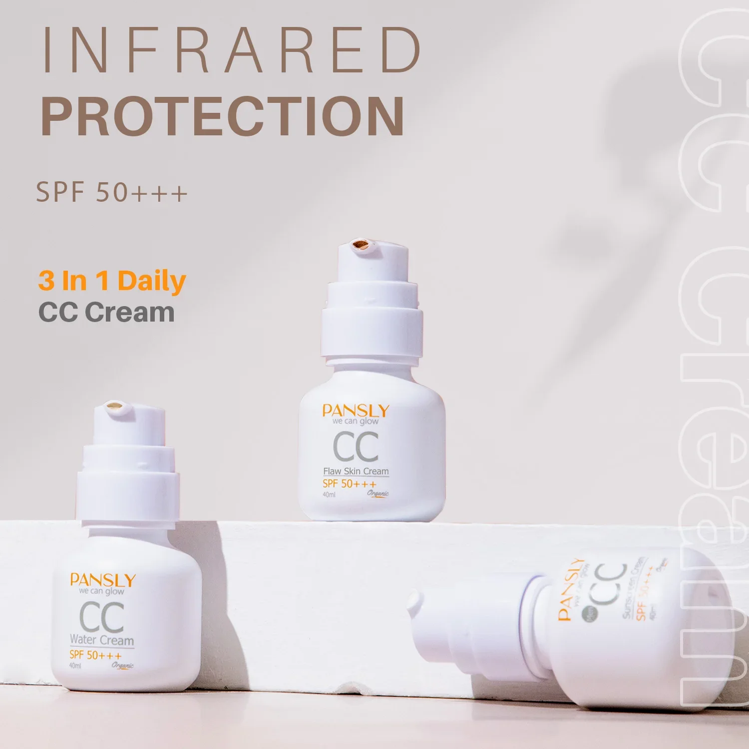 

3 в 1 основа под макияж CC крем SPF50 + натуральная Увлажняющая Основа отбеливающий консилер масло для макияжа Косметика BB крем
