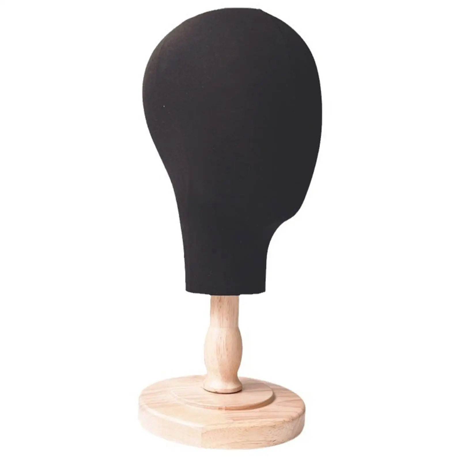 Manikin Head Insertable Pins Sturdy Hats Wig Display Stand with Wood Base Wig Head Model for Hat Jewelry Scarves Glasses Headset