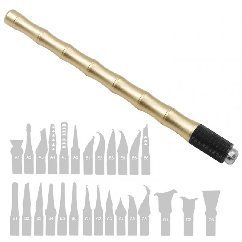 

28 in 1 Thin IC Chip Repair Blades Kit for CPU Remover Logic Board Flash 27 blades Shapes with Handle Repair Hand Tool Sets