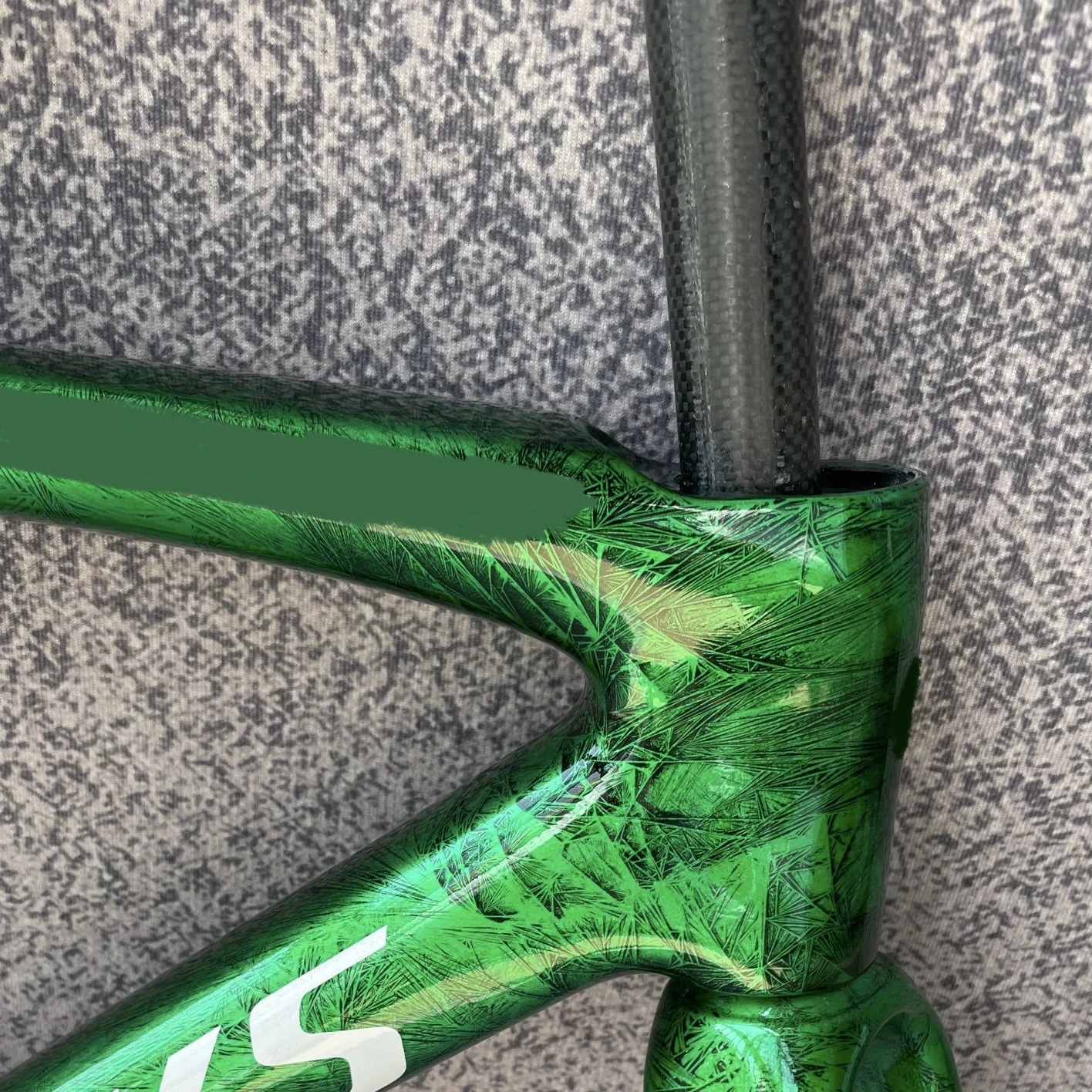 SL7 Carbon Fiber Bike Frame Ice Crack Green Road Bike Frame 11 Bicycle Frame Bike Handlebar