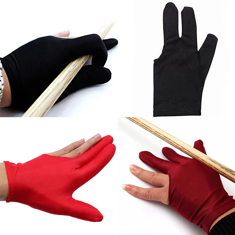 Sell Well Professional 3 Finger Nylon Billiard Gloves Pool Cue Shooters Snooker Gloves Factory Direct ,