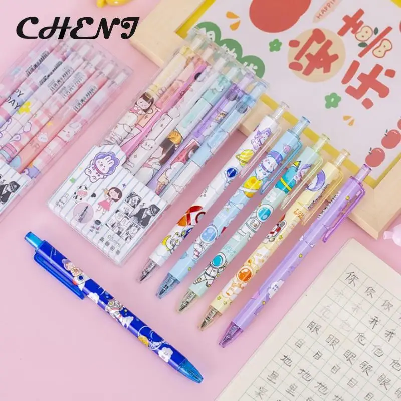 

6Pcs/Box Cartoon Automatic Pencil Kawaii Pens For Writing Drawing Mechanical Pencil Cute Korean Stationery School Supplies