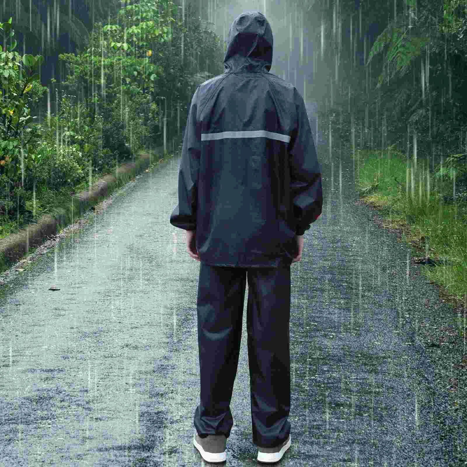 

1 Set Raincoat Rain Suit Rain Jacket And Trousers Raincoat For Women Men Boys Girls