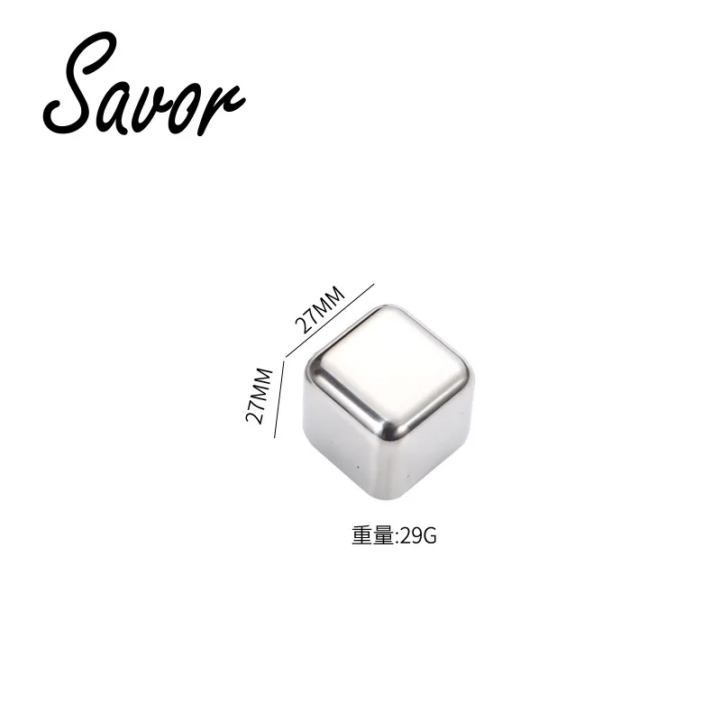 8PCS Reusable Wine Food Grade Cocktails Whiskey Stones Stainless Steel Ice Cubes Quick-Freeze Bourbonor Drink Bar Accessories