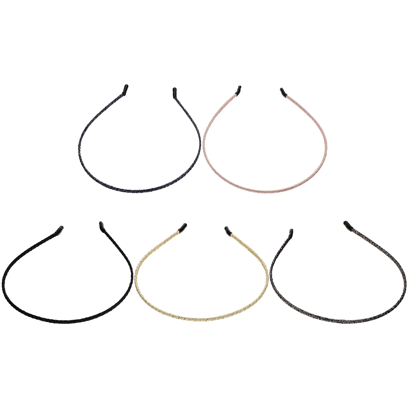 

5pcs Thin Cloth Covered Headbands Simple Hair Ties For Women's Hair Girls Lady