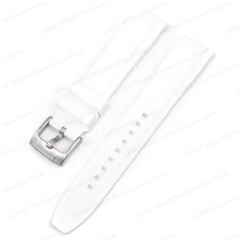 Universal Curved-End Silicone Sport Watch Band - Waterproof Rubber Bracelet