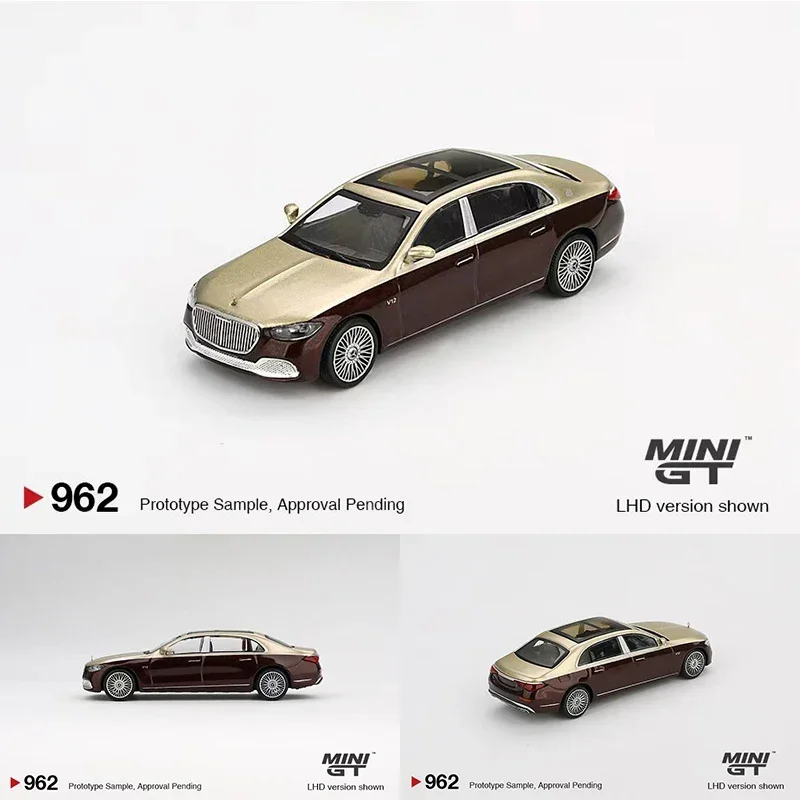 MINIGT In Stock 962 1:64 Mercedes Maybach S680 Gold Dark Red