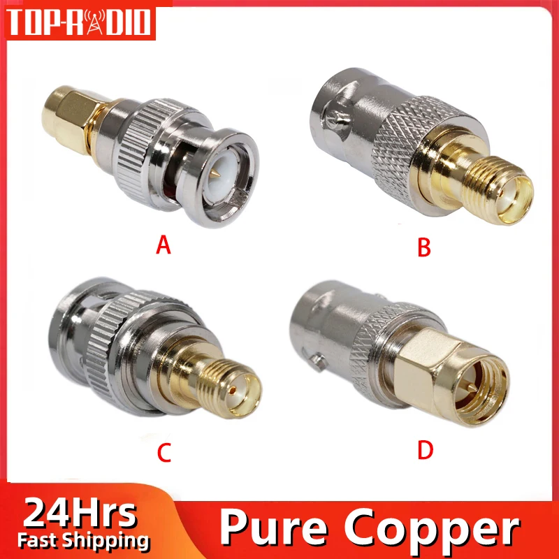 BNC auf SMA-Adapter, Q9, BNC-Buchse, Stecker auf SMA-Stecker, gerade HF-Stecker, Kupfer, Messing, vernickelt