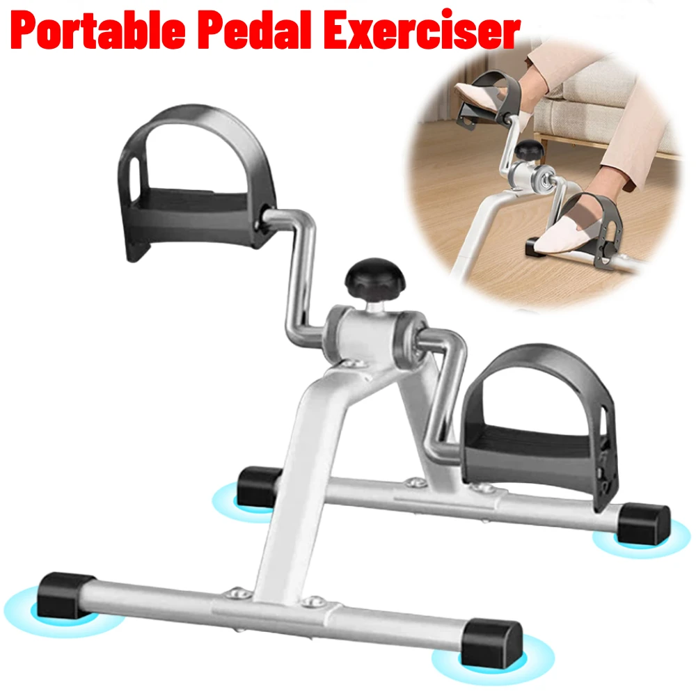 Portable Pedal Exerciser Static Bicycle Trainer Mini Exercise Bike Static Pedals Exercise Leg Training Indoor Fitness Equipment