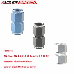 AN4 AN6 AN8 10AN AN12 Female To Female Union Aluminum Straight Fitting Adaptors Black AN4 AN6 AN8 10AN AN12 Connectors