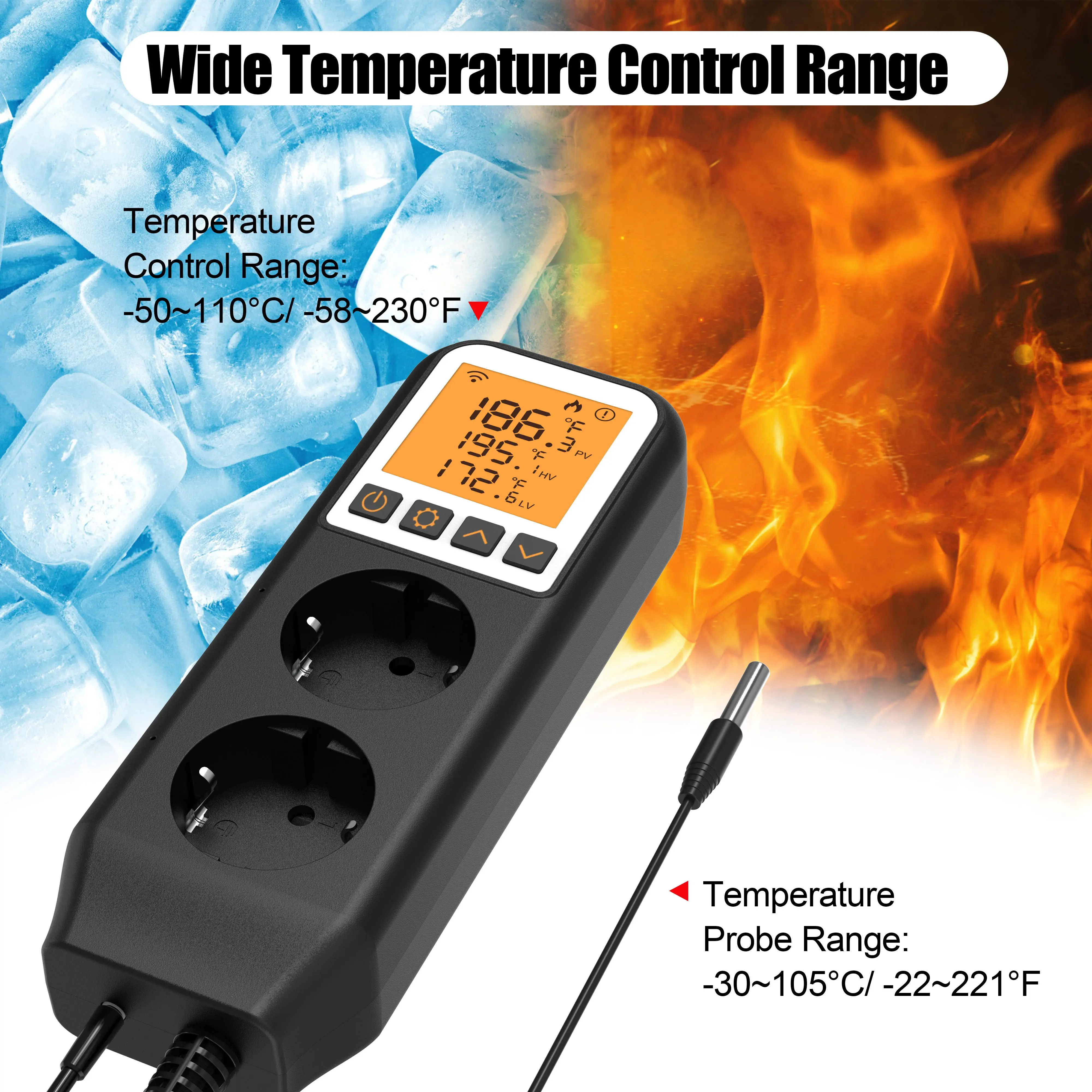 

Smartlife Thermometer Probe Home Automation Temperature Controller 220V Smart Socket Thermostat Sensor Heat Cooling