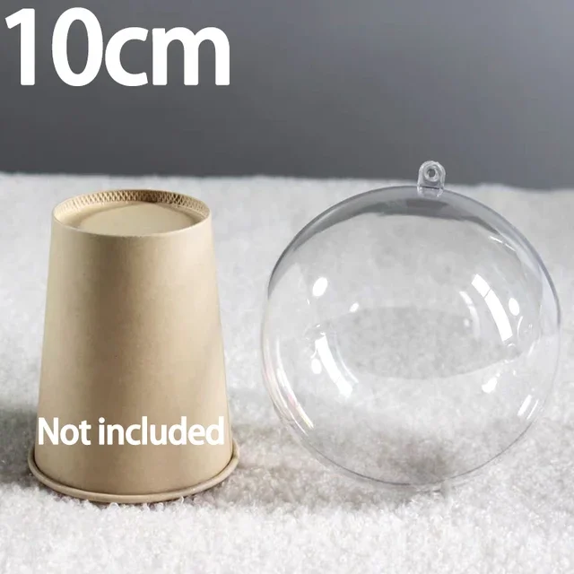 24/1 piezas de bolas de Navidad huecas, bolas transparentes de plástico para hacer tú mismo, adornos rellenables para colgar en el árbol de Navidad, regalos para fiestas en el hogar, decoración