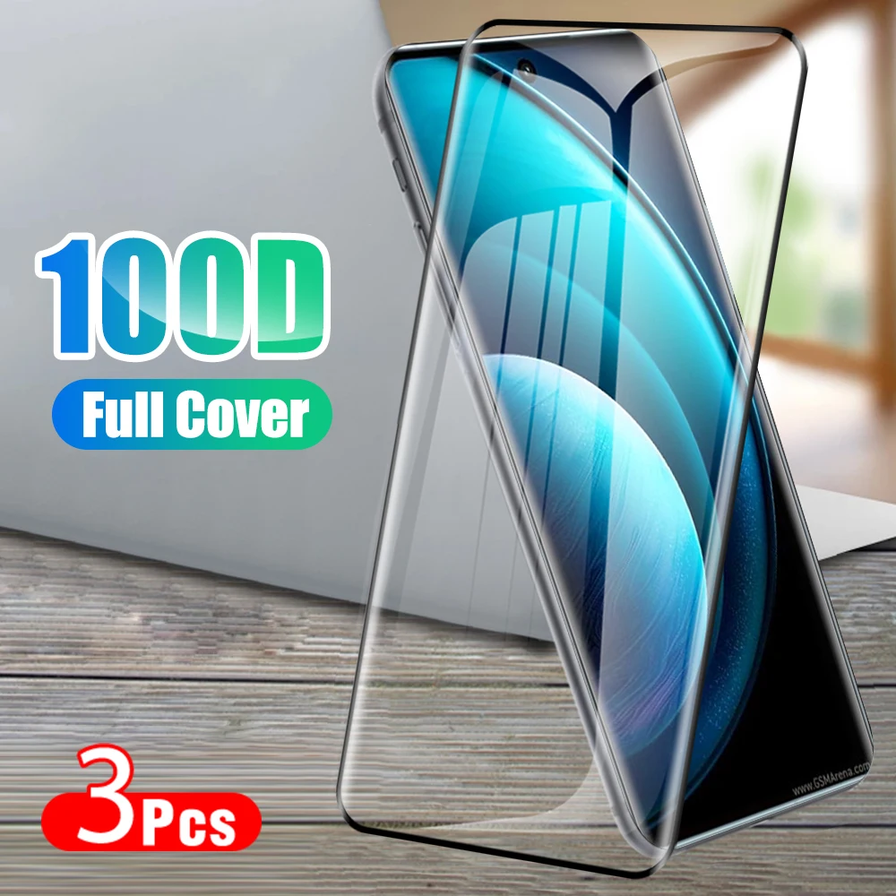 

3Pcs Full glue curved screen protector For vivo X100 Pro 2023 vivox 100 100pro Tempered Glass X 100 6.78 inches protective glass