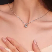 TEN CARATS 0.5-2CT כסף סטרלינג S925 מואיסנייט שרשרת נשים מבריקה מאוד D צבע VVS1 תליון שרשרת מצופה תכשיטים 5