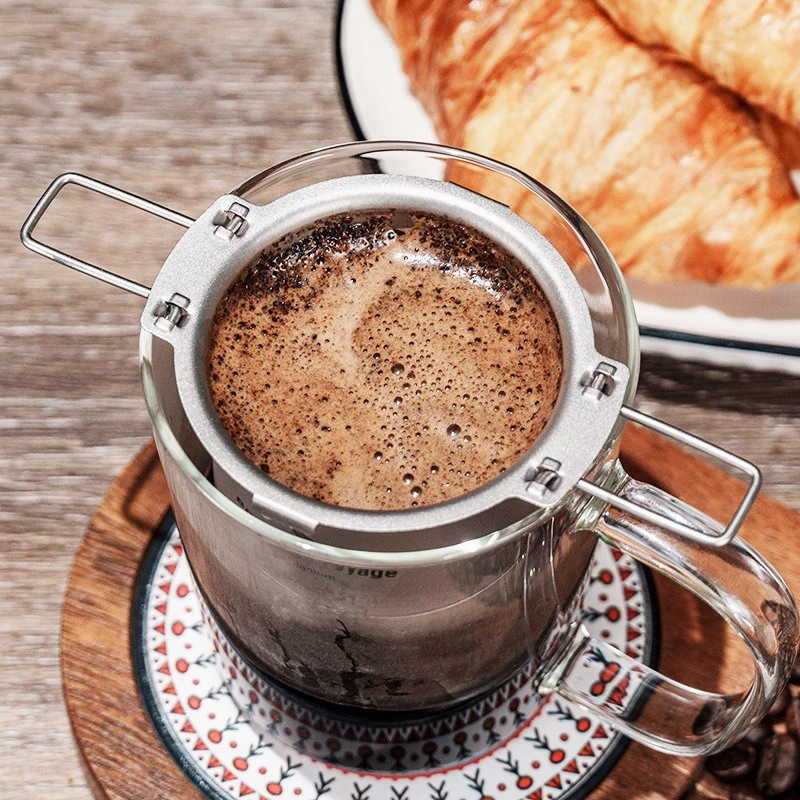 Boundless Voyage Titanium Reusable Coffee Filter Paperless Coffee Filter Metal Pour Over Maker