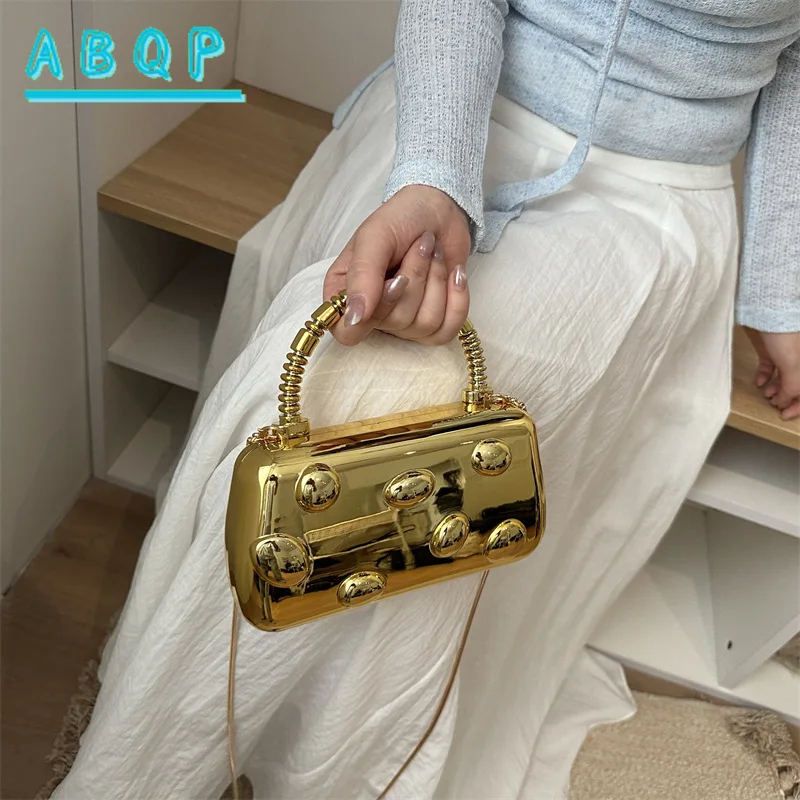 Nuova Borsa da Sera per Donna in Acrilico, Monocolore Lucido, Borsa a Mano di Lusso, Borsa a Tracolla 3D alla Moda - immagine 6