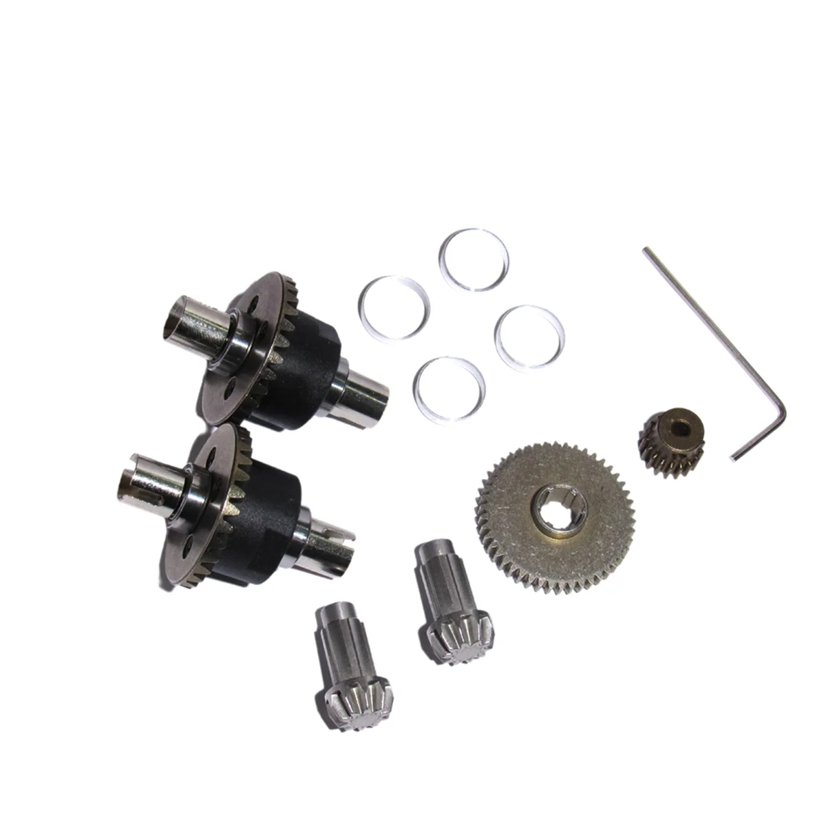 BAAU Metal Differential Upgrade Pinion Gears, Main Gear, Motor Gear, and Screw Set Part for 1:16 16101 16102 16103 RC Car