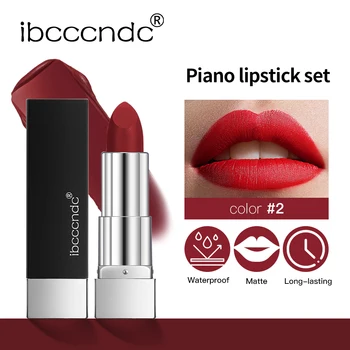8Pcs/Set Velvet Matte Lipstick Set Long Lasting Waterproof Creative Piano Box Design Nude Red Batom Makeup Cosmetic Gifts 3