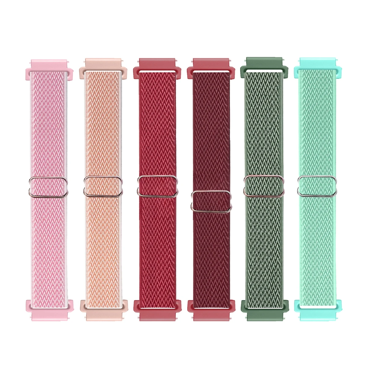 Universal Elastic Loop Nylon Strap with Wave Pattern - 18/20/22mm Stretchy Band
