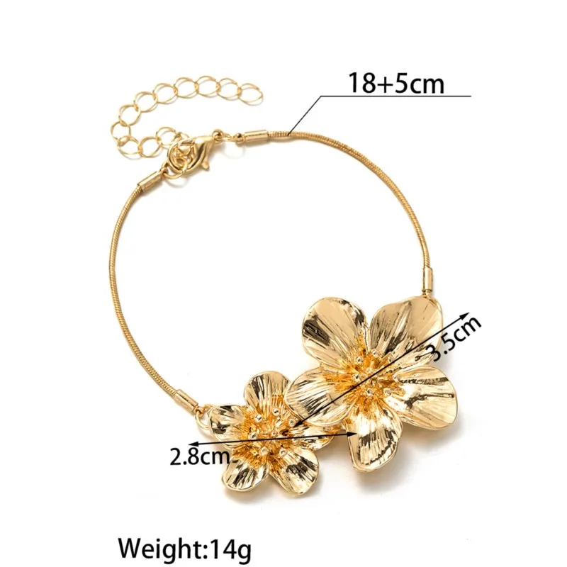 Elegant Chich Stylish Flower Bracelet for Women Simple Fashion Party Jewelry Gifts Suit for Summer Vocation