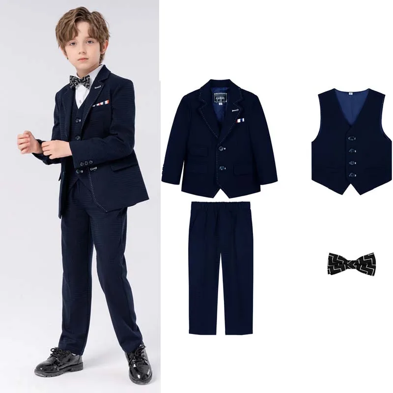 

Gentleman Kids Luxurious Piano Party Dress Boys Graduation Ceremony Photograph Suit Children Host Performance Dance Show Costume