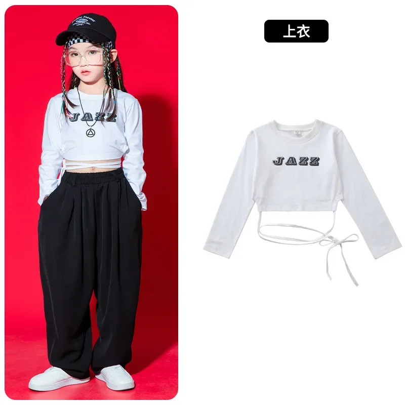 Girls Jazz Dance Performance Clothing Celebrities Crop Tops Children Streetdance Wear Training Clothes Hip Hop Dance Costume