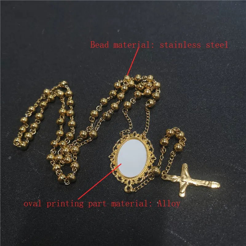 sublimation blank photo metal bead necklaces pendants hot tranfer printing consumable 10pcs/lot 2