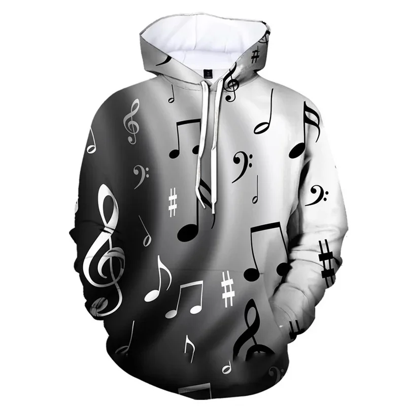 thumbnail image 1 of Sudadera con capucha con estampado 3D de notas musicales divertidas para hombre, sudaderas con patrón de personalidad, sudaderas con capucha de calle geniales de otoño, sudaderas con capucha de manga, 1 of 4