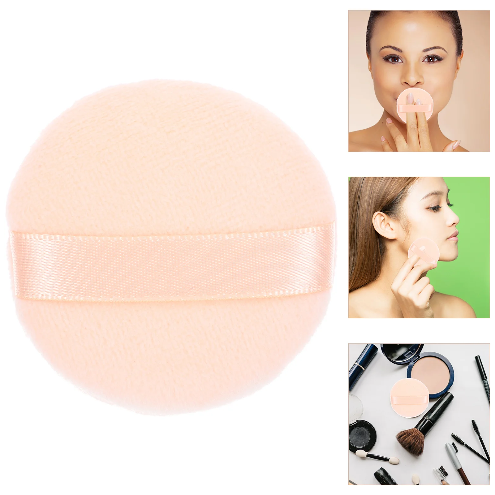 

4Pcs Powder Puff for Makeup, Cotton Powder Puff Round Puff Round Sponge Powder Puffs for Makeup ( Size )