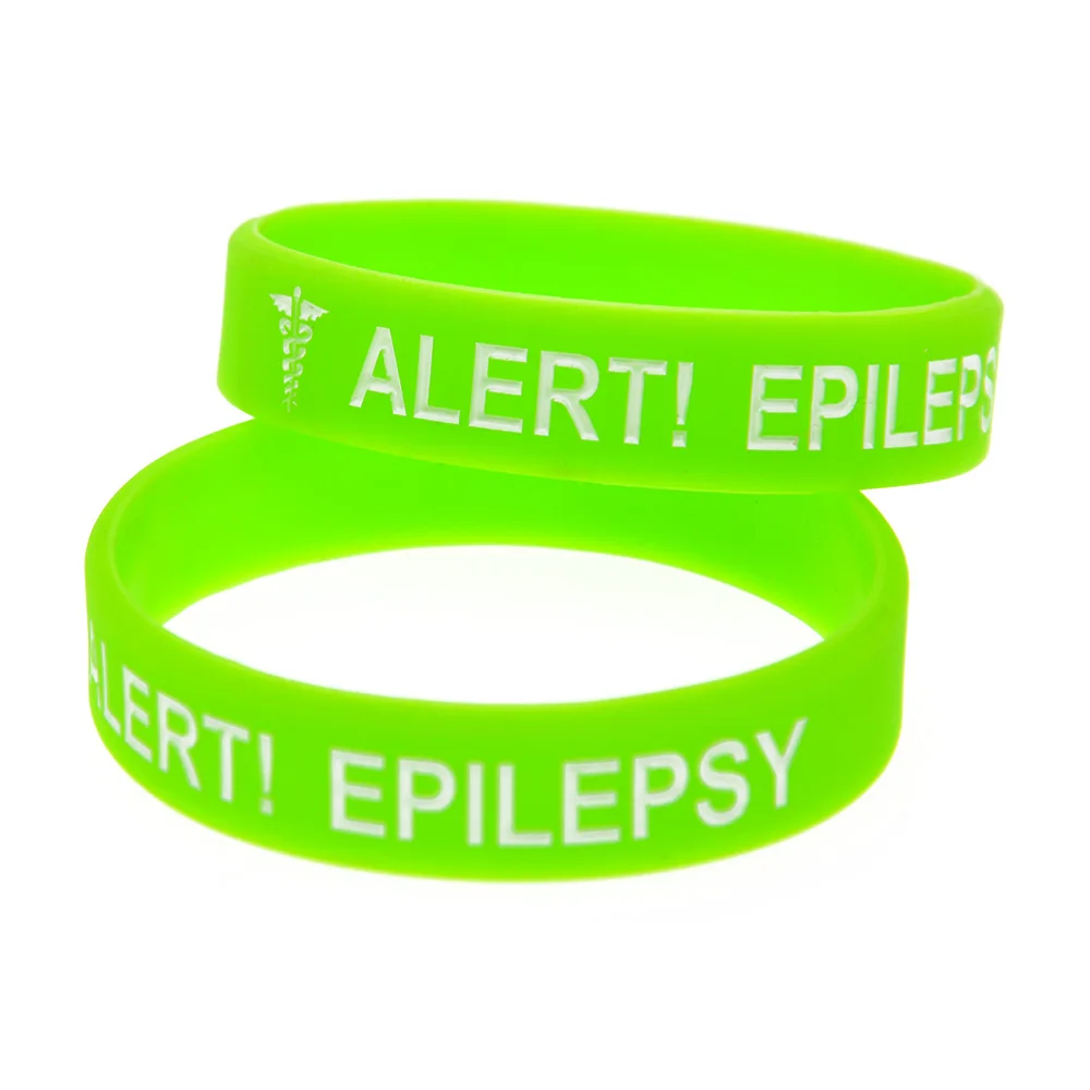 1 Stück/4 Stück Alarmarmband für Epilepsie aus Silikonkautschuk in kleiner Größe, medizinisches Armband, 4 Farben – Detail 3