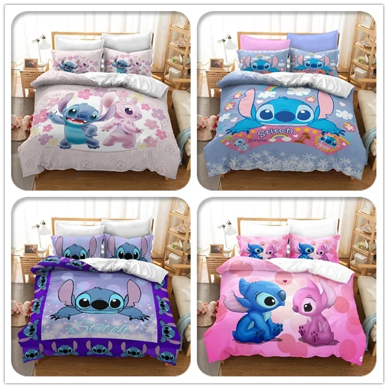 Disney Lilo & Stitch 3d Pattern Duvet Cover Set Pillowcase Bedding Set